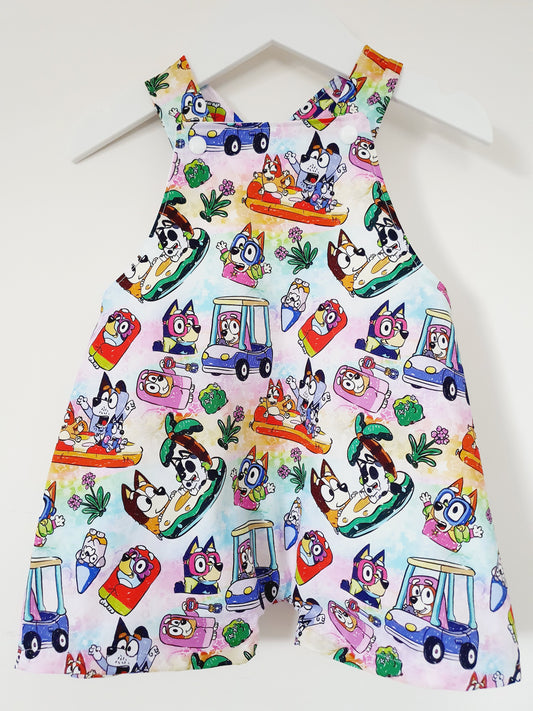 DOGS Baby / Toddler Overalls, Short Leg Romper, Size 1
