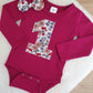 Girls 1st Birthday Long Sleeve Bodysuit &  Headband Set, Size 0
