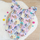 DOGS print Baby Girl Playsuit, Size 1, 1st Birthday / Cake Smash Outfit