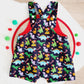 CHRISTMAS DINOSAURS Overalls, Baby Overalls, Short Leg Romper, Size 1