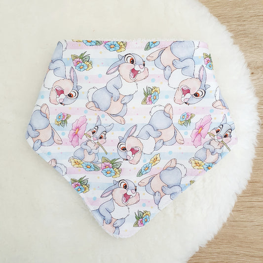 Thumper print Bandana Dribble Bib - Bamboo Backed Ultra Absorbent Bib