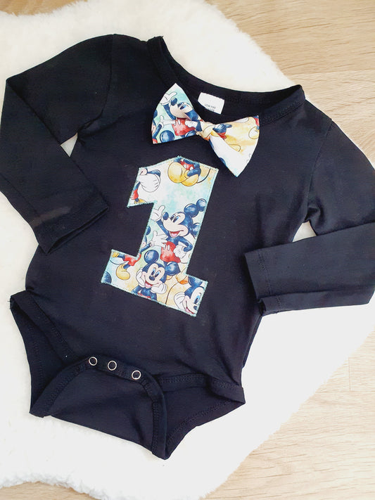 Boys 1st Birthday Long Sleeve Bodysuit, Size 1