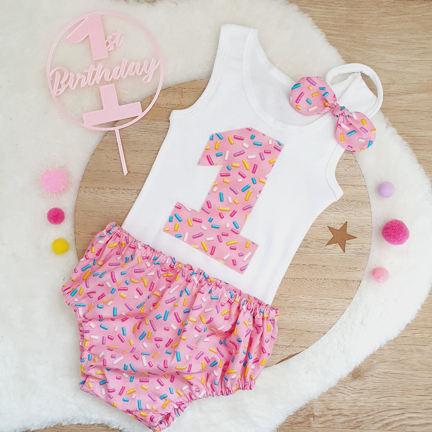 SPRINKLES Girls 1st Birthday - Cake Smash Outfit, Size 0