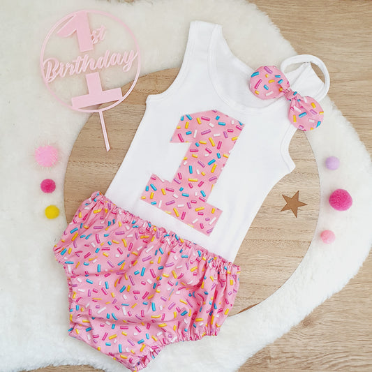 SPRINKLES Girls 1st Birthday - Cake Smash Outfit, Size 0