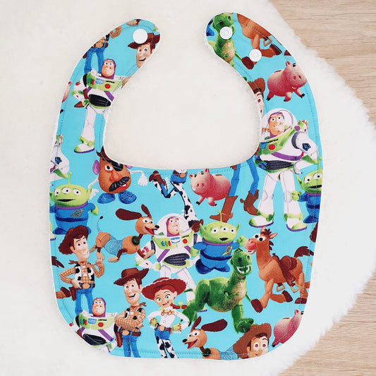 Toy Story print Bib, Handmade Baby Bib, Feeding Bib