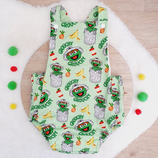 GROUCH print Baby Romper, Size 1