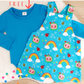 COCOMELON print Overalls, Size 2 with BONUS Long Sleeve Romper