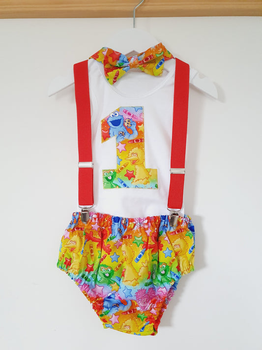 SESAME Boys 1st Birthday Outfit, Size 1