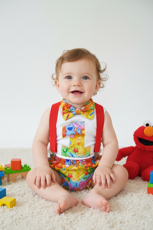 SESAME Boys 1st Birthday Outfit, Size 1