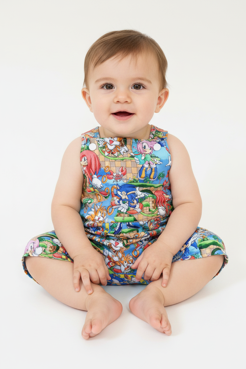 Overalls, Baby / Toddler Overalls, Short Leg Romper, Size 2