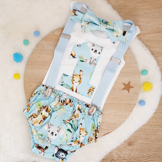 AUSSIE ANIMALS Boys 1st Birthday Outfit, Size 0