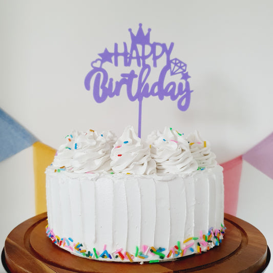 HAPPY Birthday Cake Topper - Purple