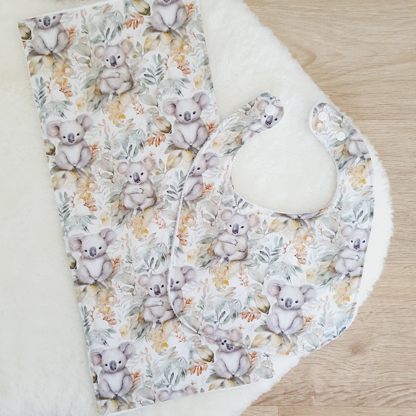 Koala Baby Bib and Burp Cloth Gift Set, Baby Shower Gift, Newborn Gift