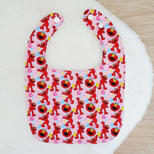 ELMO print Bib, Handmade Baby Bib, Feeding Bib