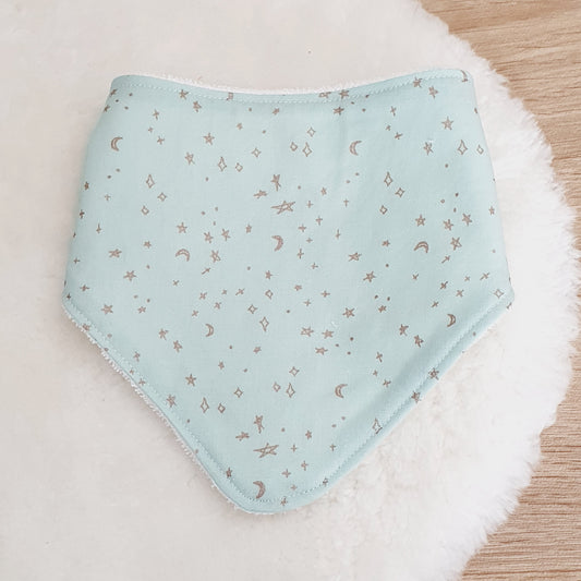 STARRY NIGHT MINT Bandana Dribble Bib - Bamboo Backed Ultra Absorbent Bib