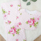 Roses Baby Bib and Burp Cloth Gift Set, Baby Shower Gift, Newborn Baby Gift