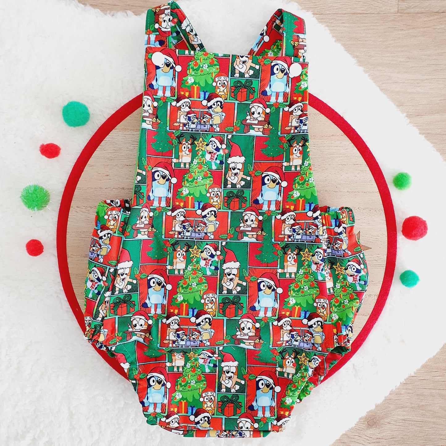 CHRISTMAS DOGS Baby Romper, Size 1