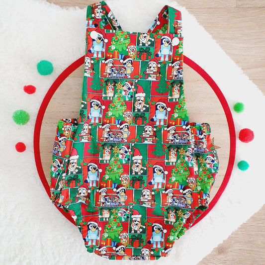 CHRISTMAS DOGS Baby Romper, Size 1