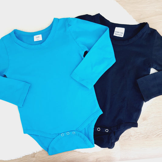 *SALE* 2 x Long Sleeve Basic Bodysuit, Size 2