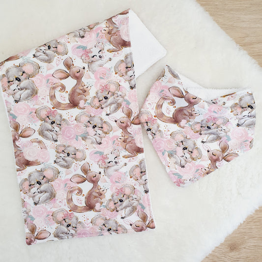 JOEYS Baby Bib and Burp Cloth Gift Set, Baby Shower Gift, Newborn Gift, Australian Baby Gift
