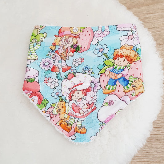 Strawberry Shortcake Bandana Dribble Bib - Bamboo Backed Ultra Absorbent Bib