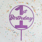 1st Birthday Cake Topper - Dark Purple