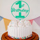 1st Birthday Cake Topper - Green