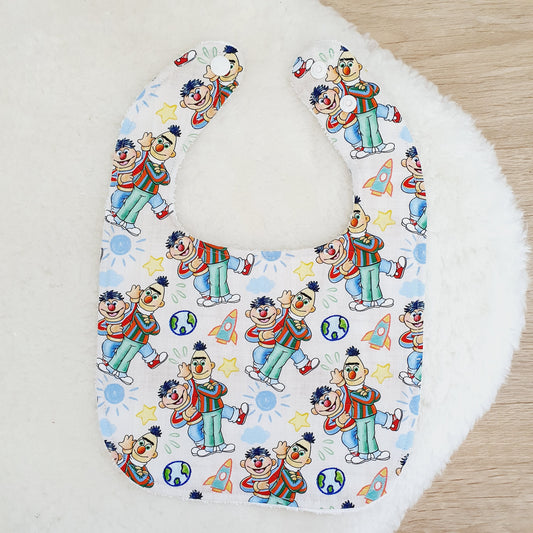 SESAME STREET print Bib, Handmade Baby Bib, Feeding Bib