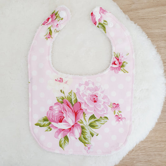 ROSES Bib, Handmade Baby Bib, Feeding Bib