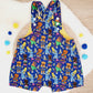 BANANAS print Overalls, Baby Overalls, Short Leg Romper, Size 1