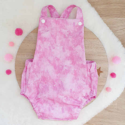 PINK MARBLE print Baby Romper, Size 0