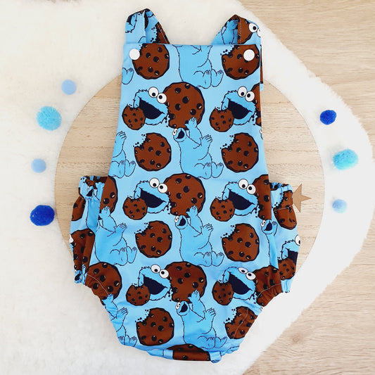 COOKIE MONSTER print Baby Romper, Size 1