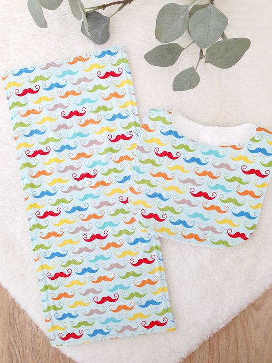 Little Man Bib and Burp Cloth Gift Set, Baby Shower Gift, Newborn Gift