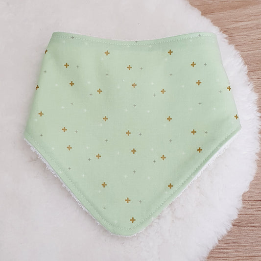 GREEN SPARKLER Bandana Dribble Bib - Bamboo Backed Ultra Absorbent Bib