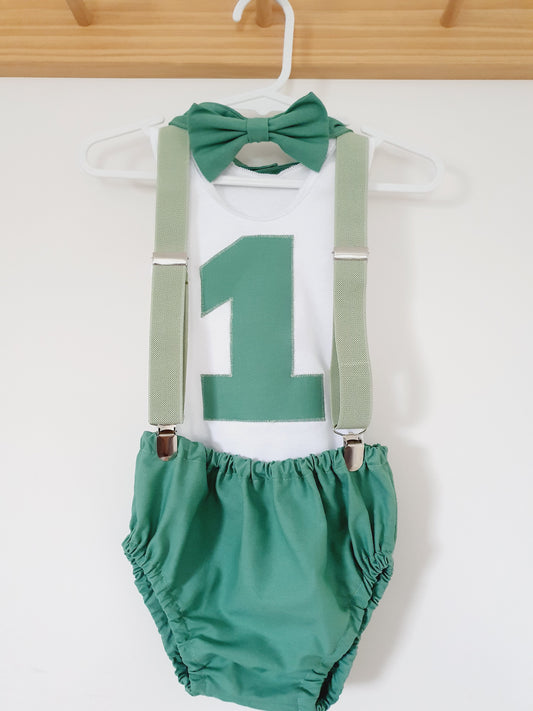 Light Green Boys Cake Smash Outfit Size 0