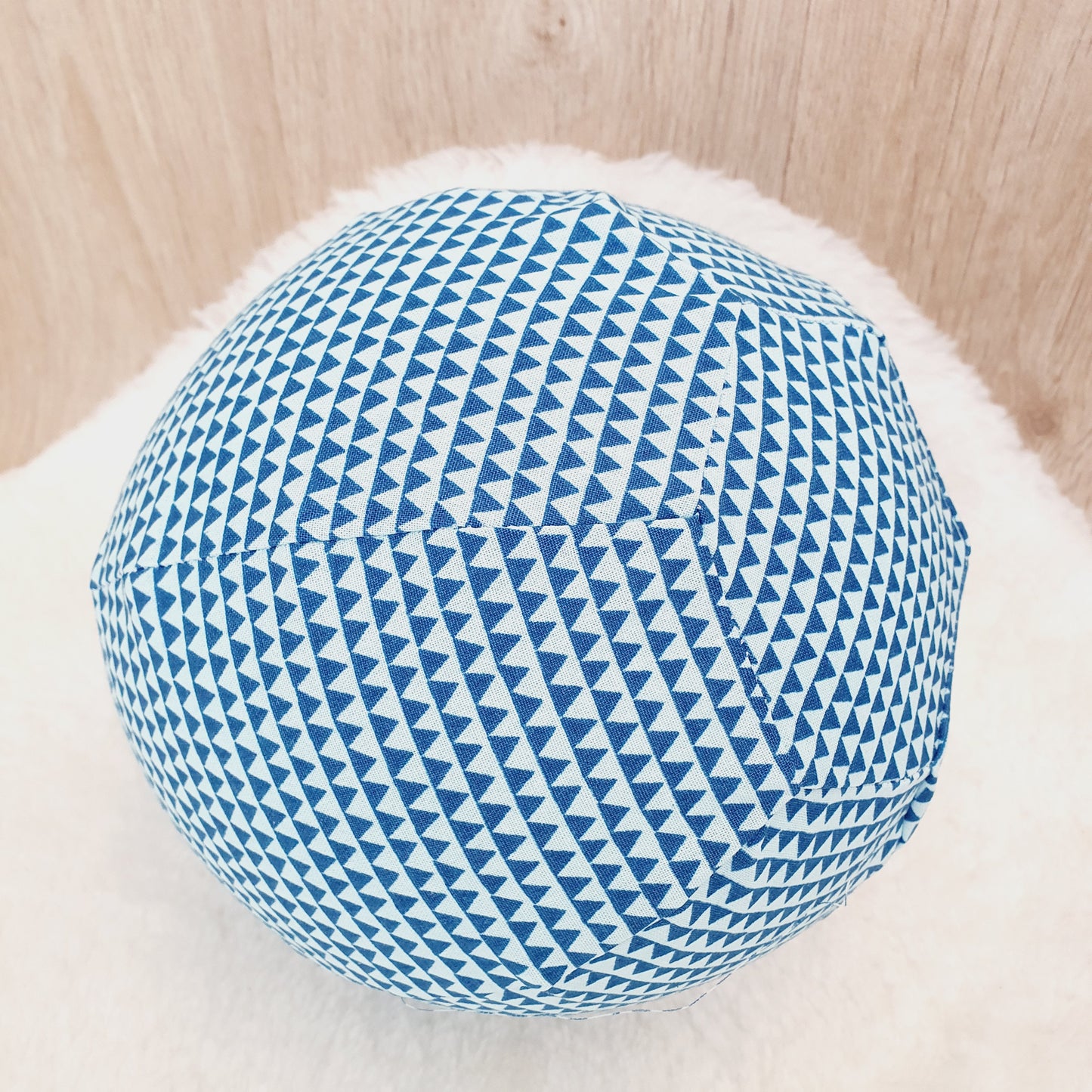 Balloon Ball Cover - Balloon Balls - Handmade Fabric Balloon Cover - BLUE TRIANGLES