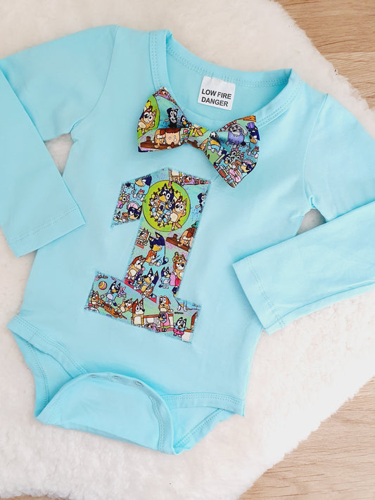 DOGS Boys 1st Birthday Long Sleeve Bodysuit, Size 0