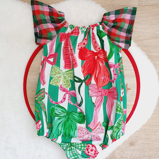 FESTIVE BOWS Baby Girl Playsuit, Size 1