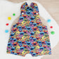SESAME STREET print Overalls, Baby Overalls, Short Leg Romper, Size 1