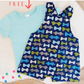 BOW TIES print Overalls, Size 1 with BONUS Short Sleeve Top