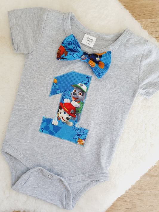 Boys 1st Birthday Short Sleeve Bodysuit, Size 1