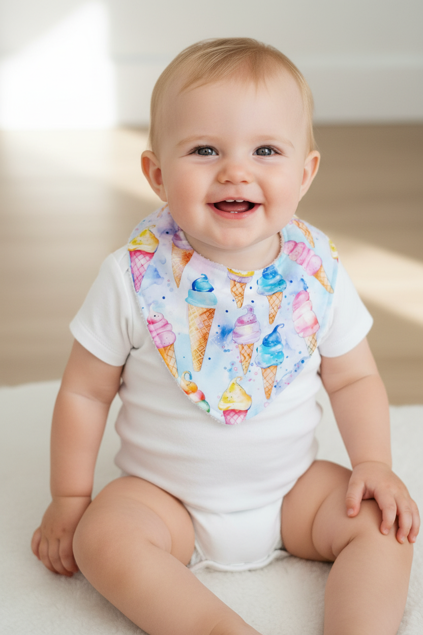 Bandana Dribble Bib, Handmade Baby Bib, Cotton / Bamboo, Ultra Absorbent