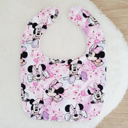 MOUSE print Bib, Handmade Baby Bib, Feeding Bib