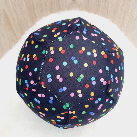 Balloon Ball Cover - Balloon Balls -  Handmade Fabric Balloon Cover - Black and Colourful Dots