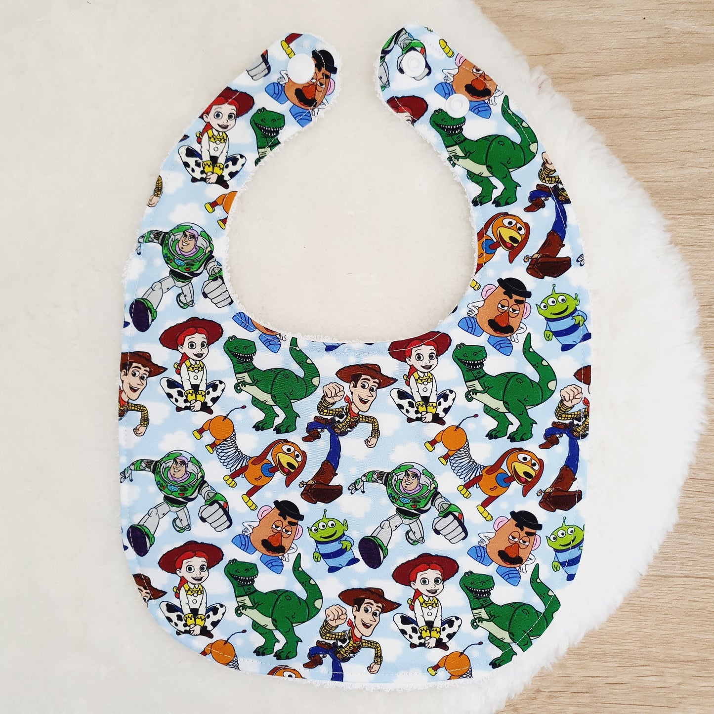 TOY STORY print Bib, Handmade Baby Bib, Feeding Bib