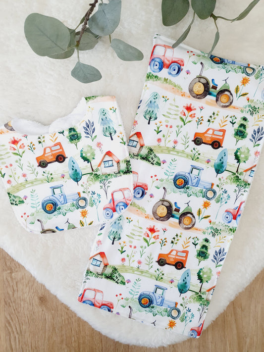 Baby Bib and Burp Cloth Gift Set, Baby Shower Gift, Newborn Gift, Australian Baby Gift