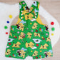 SPOT ON GREEN Overalls, Baby Overalls, Short Leg Romper, Size 1