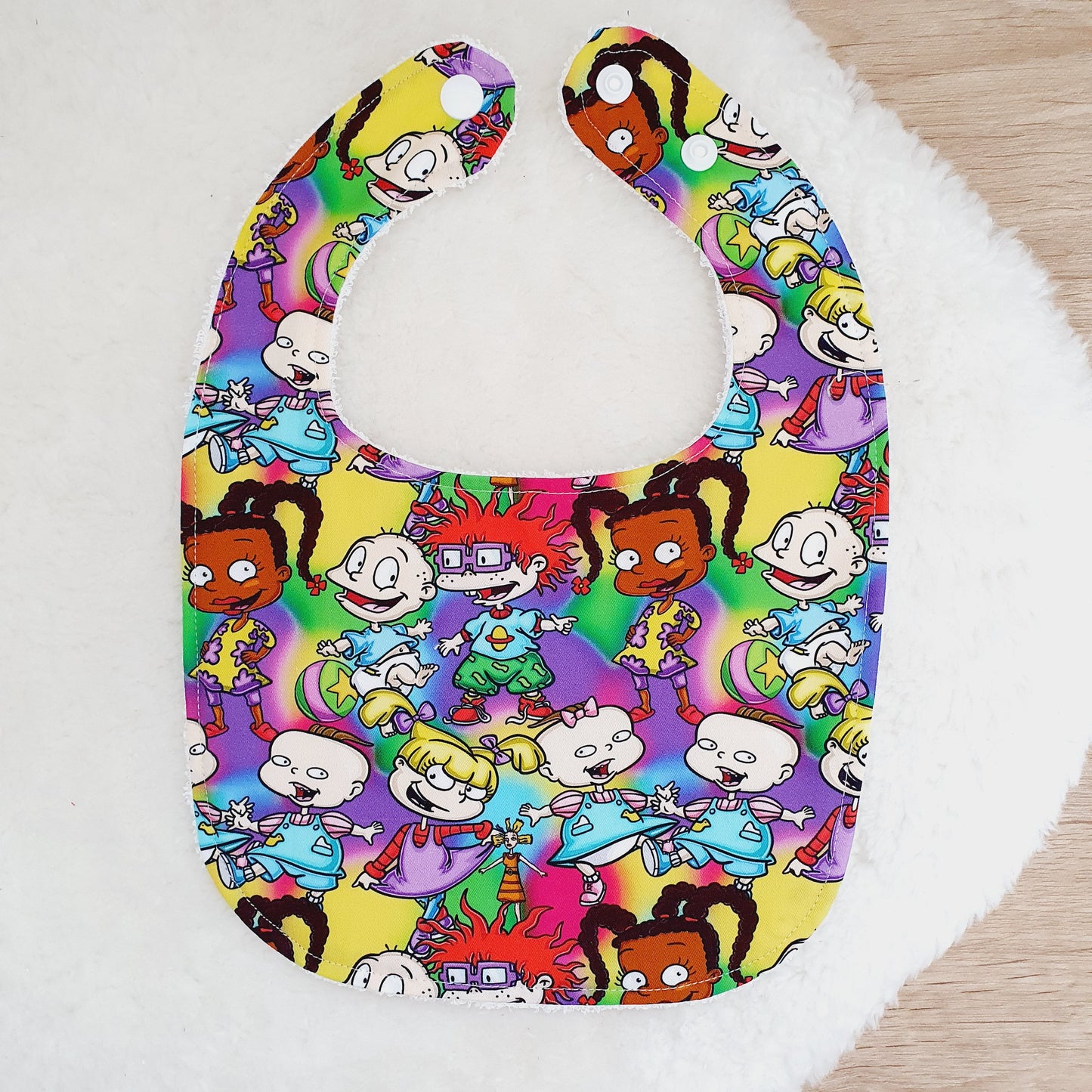 RUGRATS print Bib, Handmade Baby Bib, Feeding Bib