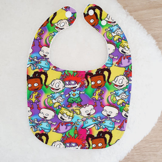 RUGRATS print Bib, Handmade Baby Bib, Feeding Bib