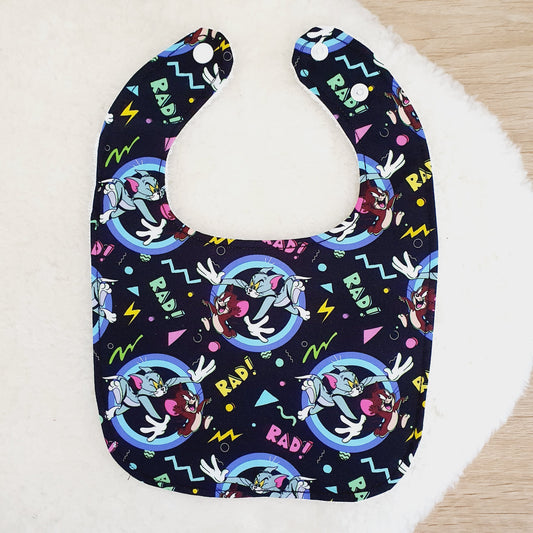 TOM&JERRY print Bib, Handmade Baby Bib, Feeding Bib